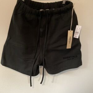 Essentials Black Drawstring sweatpants shorts